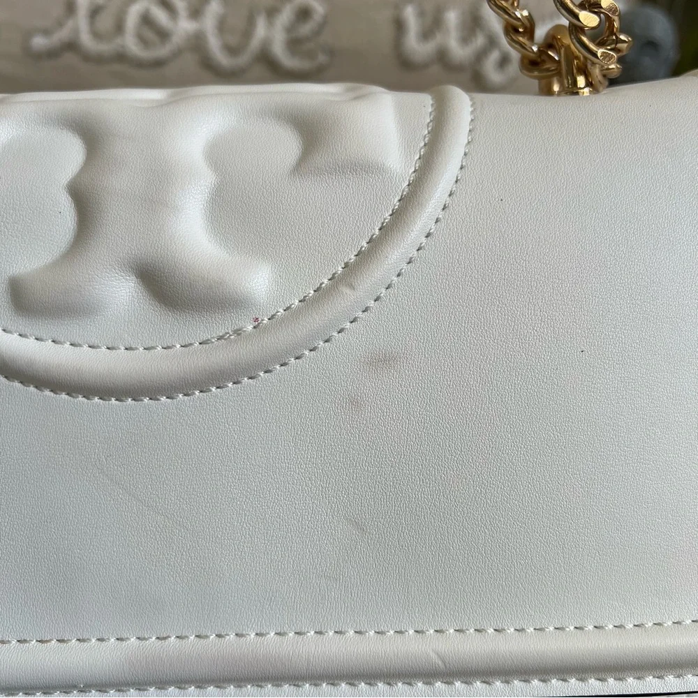 ❗️SOLD ❗️Tory Burch Fleming White Leather Flap Chain Convertible ShoulderBag - Picture 14 of 17
